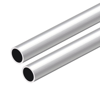 Harfington Uxcell 6063 Aluminum Round Tube 300mm Length 12mm OD 10mm Inner Dia Seamless Aluminum Straight Tubing 2 Pcs