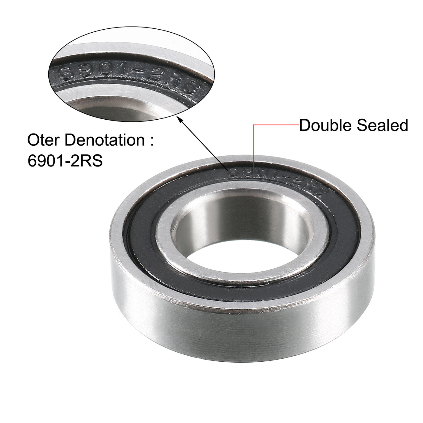 uxcell Uxcell Deep Groove Ball Bearings Metric Double Sealed High Carbon Steel Z2 Level