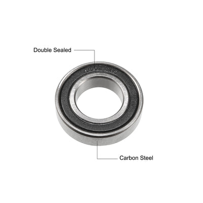 Harfington Uxcell Deep Groove Ball Bearing Metric Double Sealed High Carbon Steel Z2