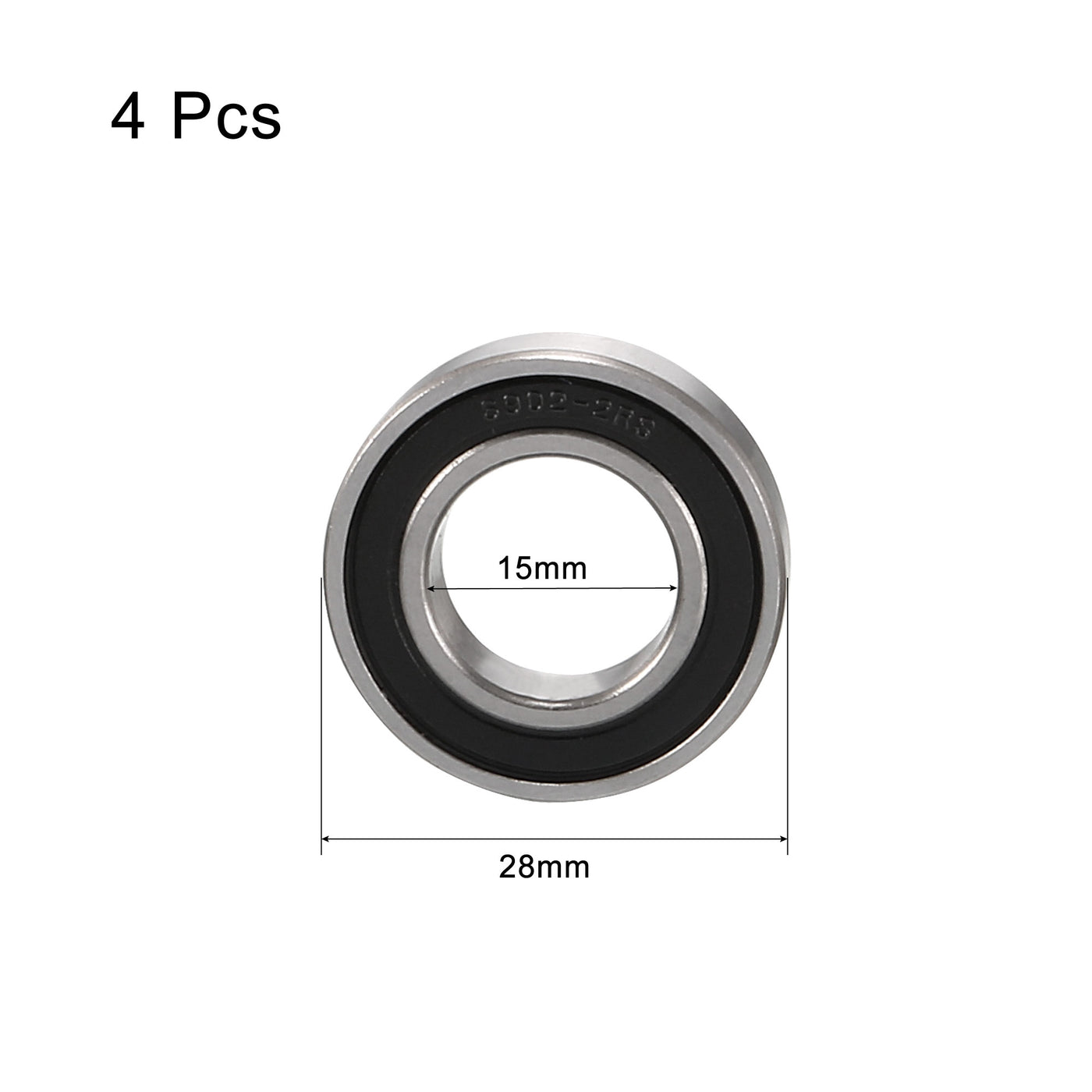 uxcell Uxcell Deep Groove Ball Bearing Metric Double Sealed High Carbon Steel Z2