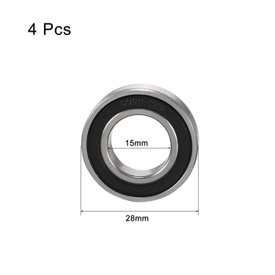 Harfington Uxcell Deep Groove Ball Bearing Metric Double Sealed High Carbon Steel Z2