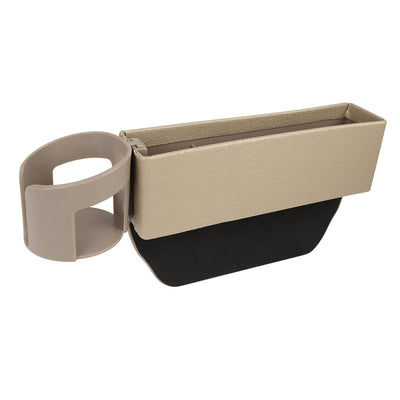 Harfington Car Seat Crevice Storage Driver or Passenger Side Gap Box Organizer Pocket PU Leather Beige