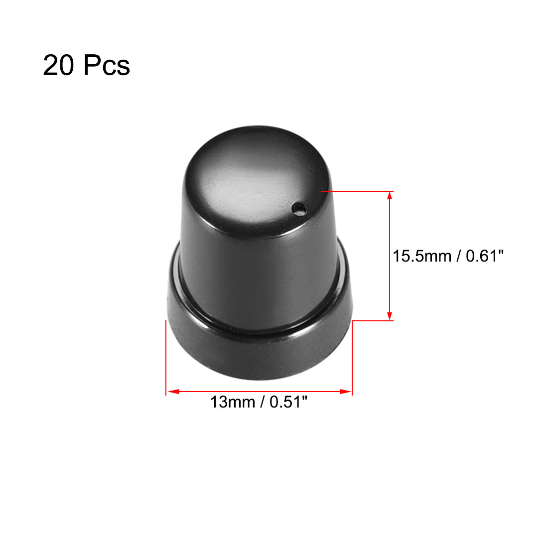 uxcell Uxcell 20Pcs 6mm Shaft Hole Knob for Speaker Effect Pedal Amplifier Potentiometer Knob 13x15.5mm