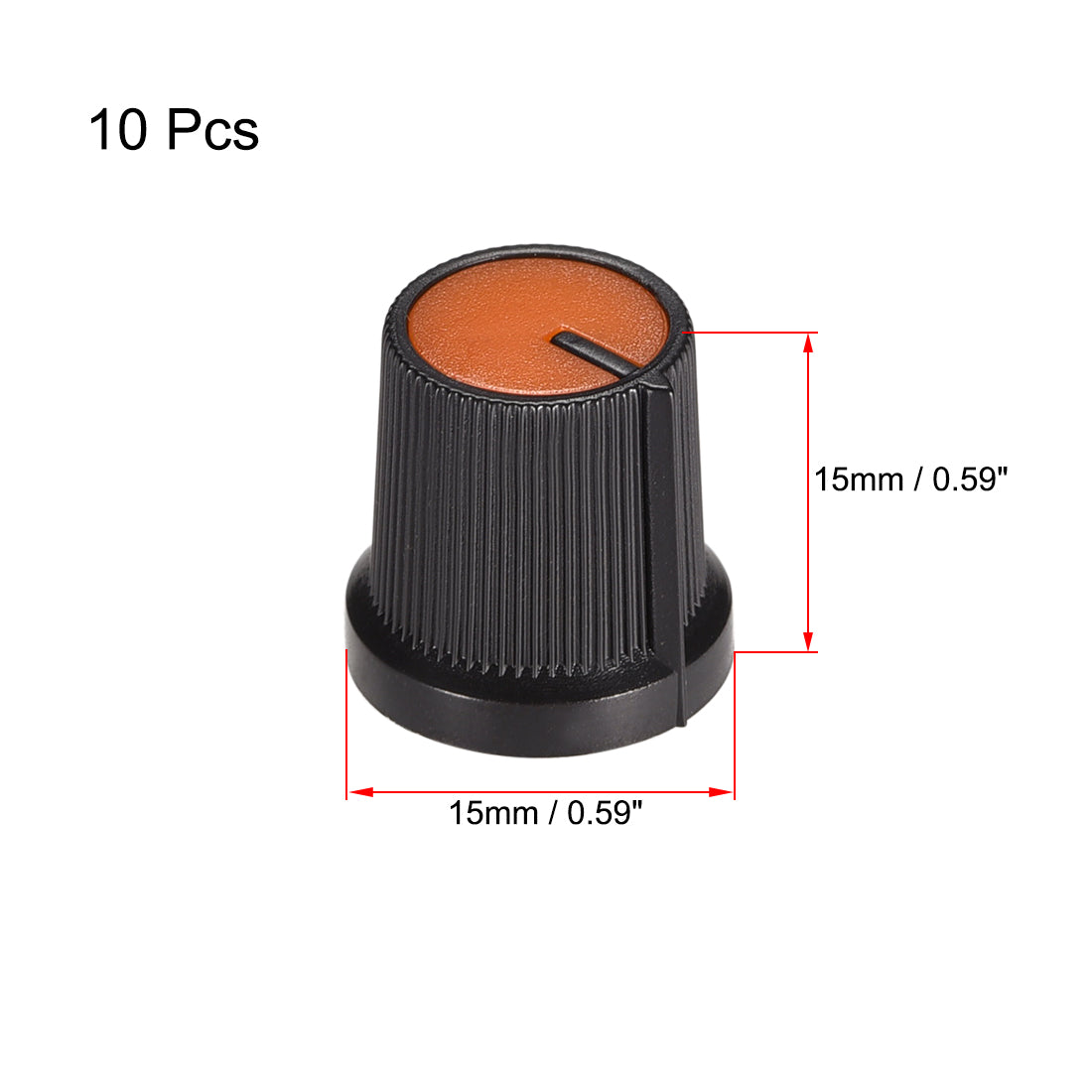 Uxcell Uxcell 10Pcs 6mm Shaft Hole Knob for Speaker Effect Pedal Amplifier Potentiometer Knob Black Yellow