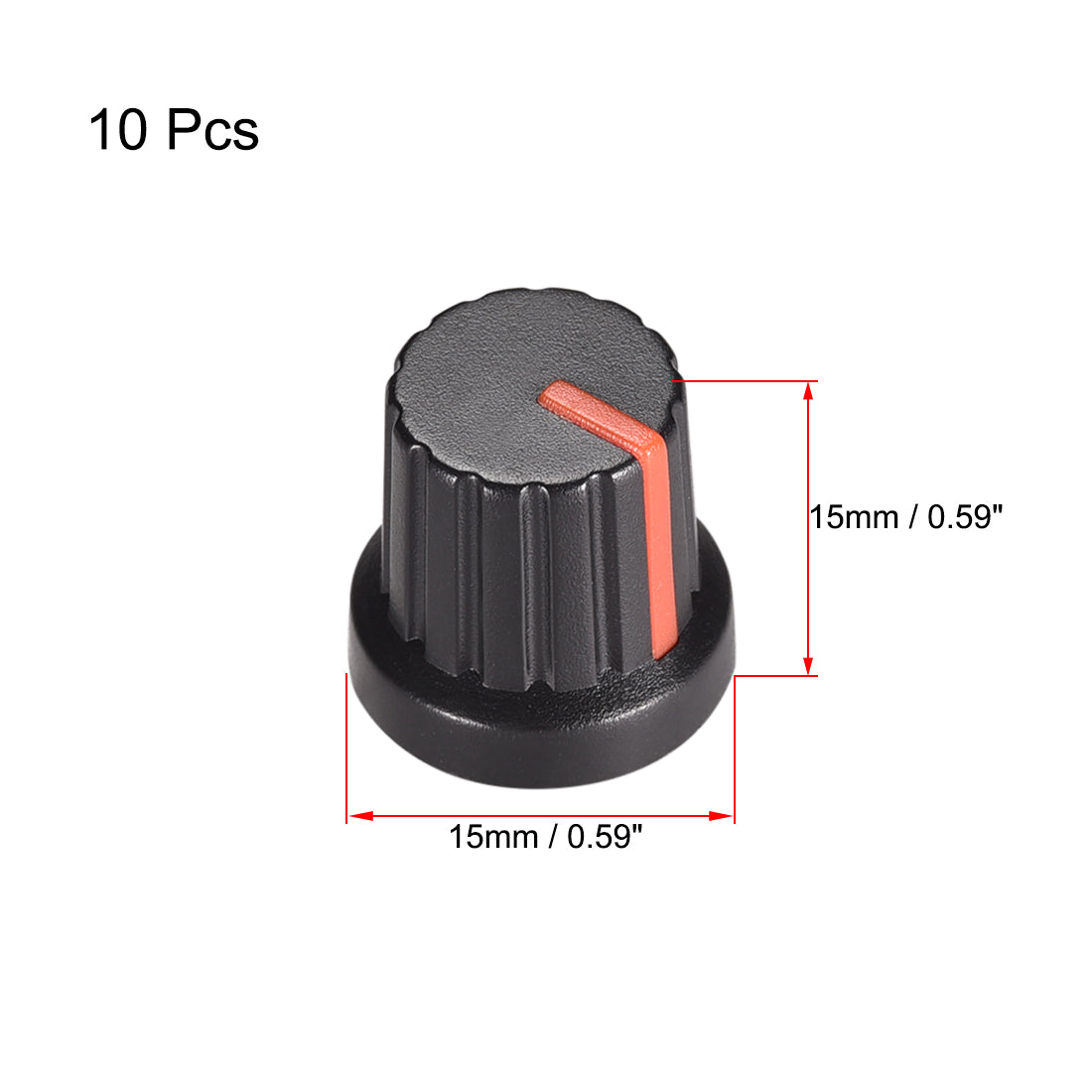 Uxcell Uxcell 10Pcs 6mm Shaft Hole Knob for Speaker Effect Pedal Amplifier Black Potentiometer Knob Black Mark