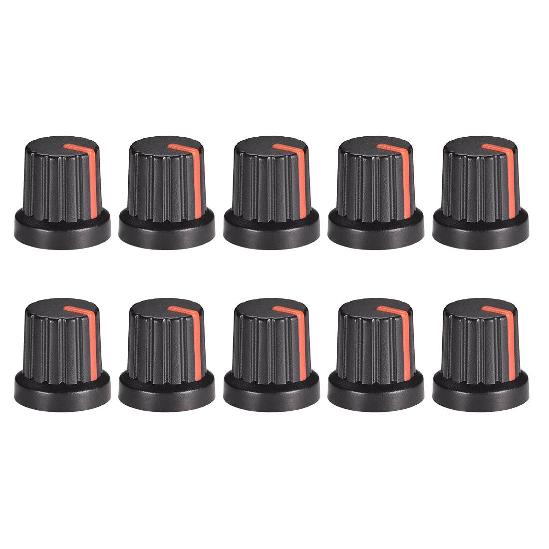 Uxcell Uxcell 10Pcs 6mm Shaft Hole Knob for Speaker Effect Pedal Amplifier Black Potentiometer Knob Black Mark