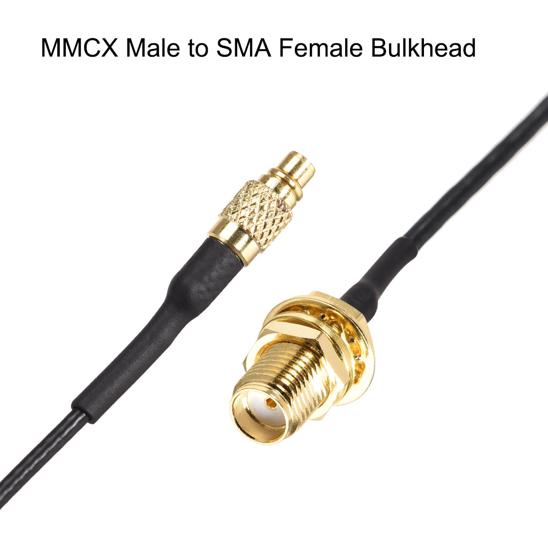 uxcell Uxcell MMCX Male to SMA Female Bulkhead RF Adapter Connector 4inch RF1.37 Extension Pigtail Cable