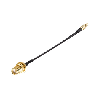 Harfington Uxcell MMCX Male to SMA Female Bulkhead RF Adapter Connector 4inch RF1.37 Extension Pigtail Cable