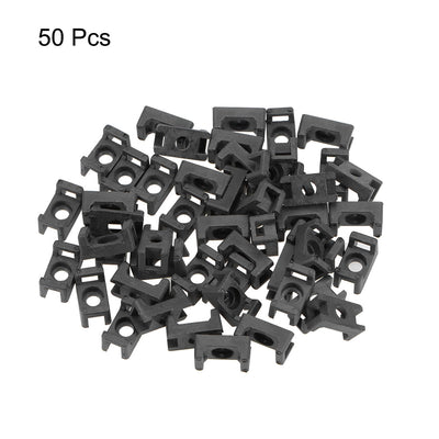 Harfington Uxcell Cable Tie Base Saddle Type Mount Wire Holder Permanently Anchor to Wall Desk 13x7x6mm Black 50pcs