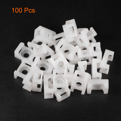 Harfington Uxcell Cable Tie Base Saddle Type Mount Wire Holder Permanently Anchor To Wall Desk 23x16x10mm White 100pcs