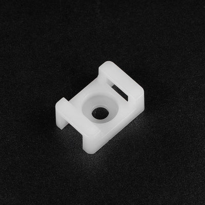 Harfington Uxcell Cable Tie Base Saddle Type Mount Wire Holder Permanently Anchor To Wall Desk 23x16x10mm White 5mm Hole 50pcs