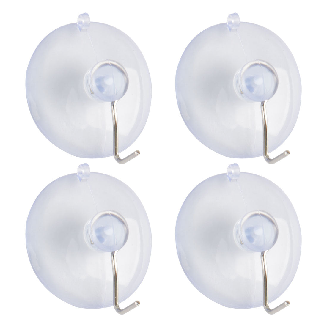 uxcell Uxcell 4pcs Suction Cup Hook 1.6" Removable Metal Hook Wall Vacuum Hooks Hangers Clear