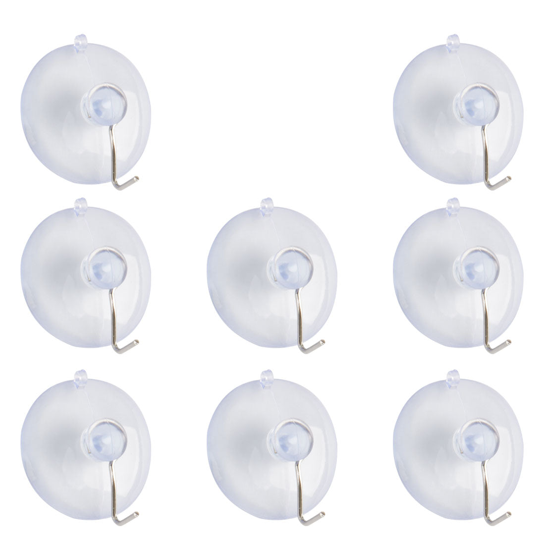 uxcell Uxcell 8pcs Suction Cup Hook 1.6" Removable Metal Hook Wall Vacuum Hooks Hangers Clear