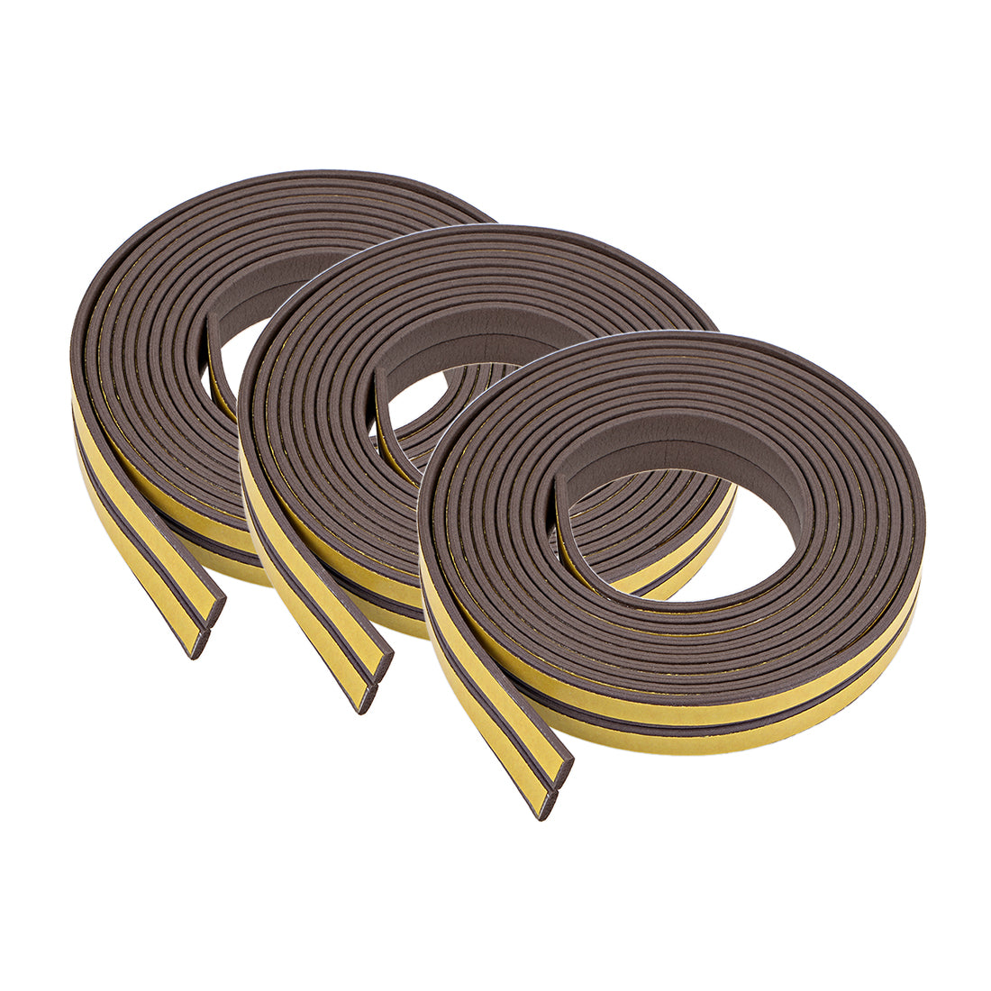 uxcell Uxcell Foam Tape Adhesive Weather Stripping 9mm Wide 2mm Thick, 2.5 Meters Brown, 3Pcs