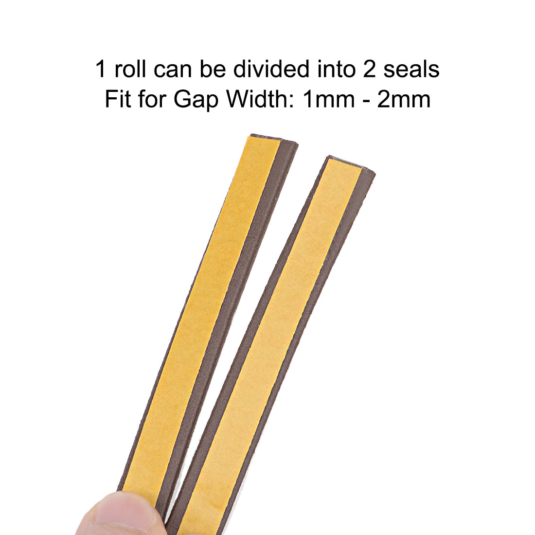 uxcell Uxcell Foam Tape Adhesive Weather Stripping 9mm Wide 2mm Thick, 5 Meters  Brown, Pcs