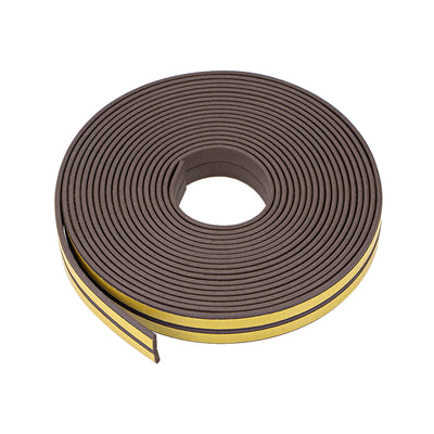 Harfington Uxcell Foam Tape Adhesive Weather Stripping 9mm Wide 2mm Thick, 5 Meters  Brown, Pcs