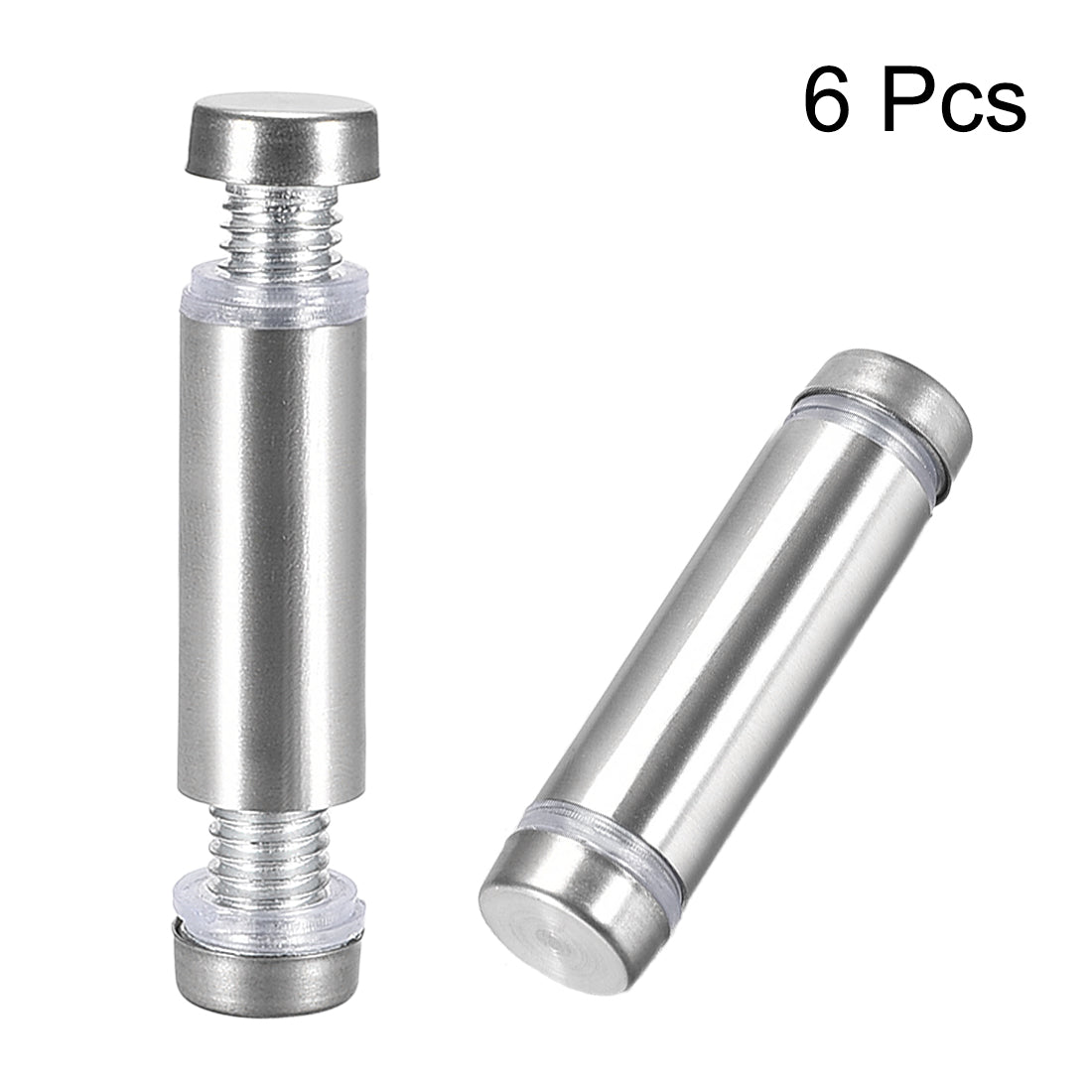 uxcell Uxcell Glass Standoff Double Head Stainless Steel Standoff Holder 12mm x 44mm 6 Pcs