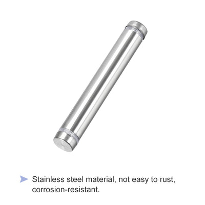 Harfington Uxcell Glass Standoff Double Head Stainless Steel Standoff Holder 12mm x 84mm 4 Pcs