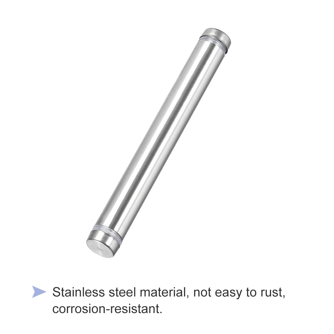 uxcell Uxcell Glass Standoff Double Head Stainless Steel Standoff Holder 12mm x 94mm 4 Pcs