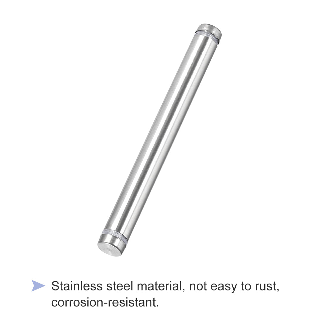 uxcell Uxcell Glass Standoff Double Head Stainless Steel Standoff Holder 12mm x 114mm 8 Pcs