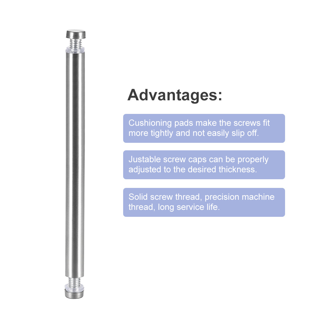 uxcell Uxcell 8 Stück Doppelkopf Abstandsschrauben Werbung Schraube Halter Acrylglasnägel 1/2 Dmr. x 6-1/16"(12x154mm)