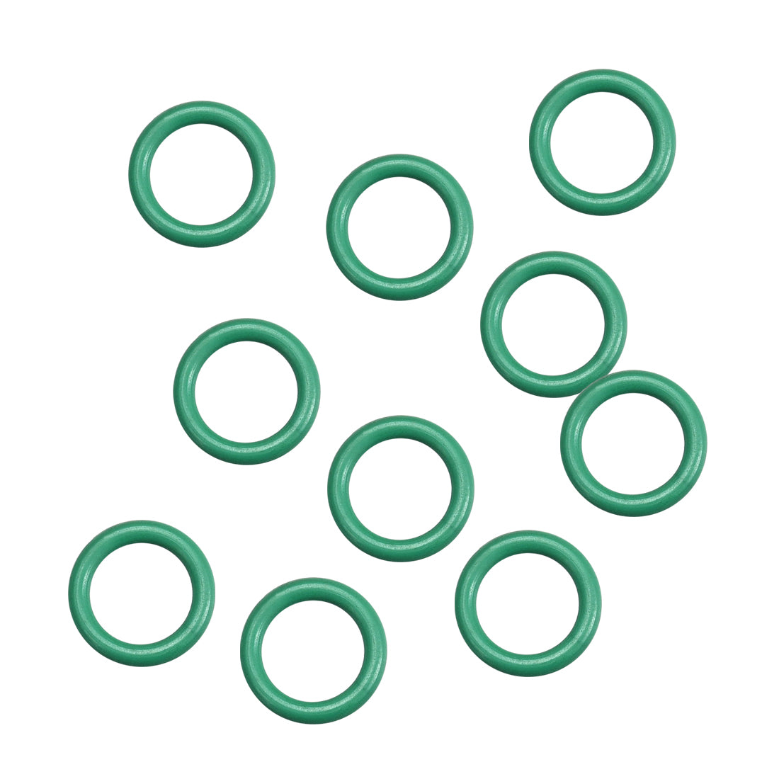 uxcell Uxcell Fluorine Rubber O Rings, 10.5mm OD, 7.5mm Inner Diameter, 1.5mm Width, Seal Gasket Green 10Pcs