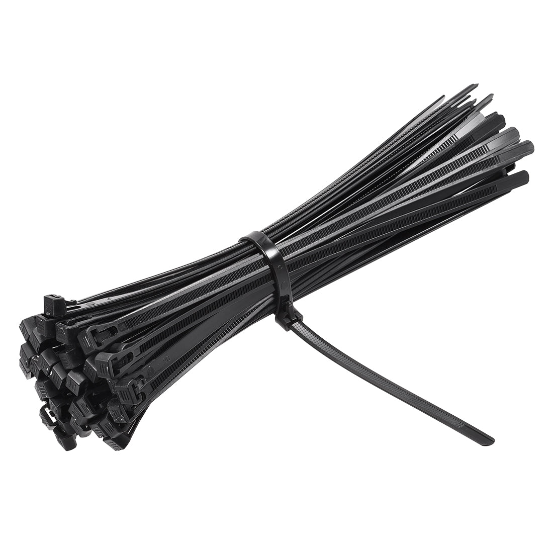 uxcell Uxcell Reusable Cable Zip Ties 12 Inch Releasable Nylon Wire Slipknot Strap Black 20pcs