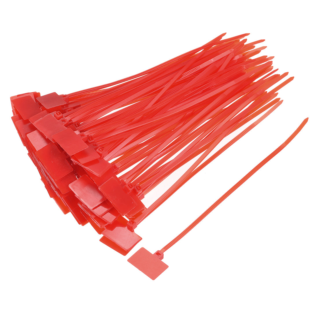 uxcell Uxcell Cable Zip Ties 6 Inch Label Tag Mark Self-Locking Nylon Wire Strap Red 80pcs