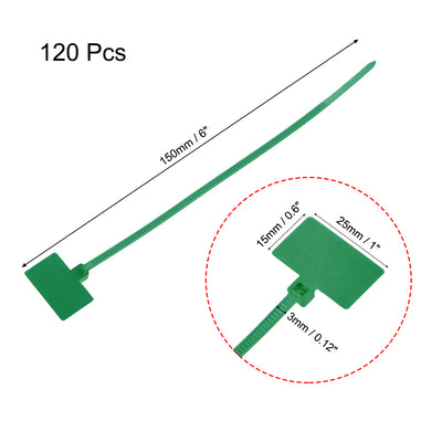 Harfington Uxcell 120 Stück Kabelbinder 6 Zoll Label Tag Mark Selbstsicherndes Nylondrahtband Grün