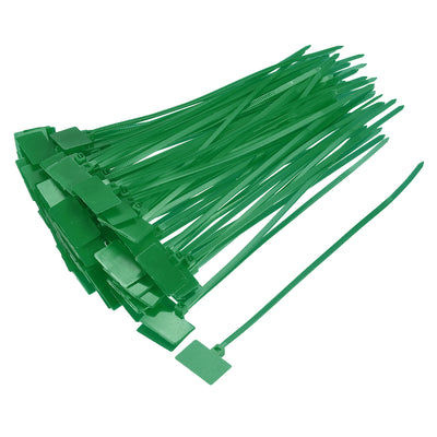 Harfington Uxcell Cable Zip Ties 6 Inch Label Tag Mark Self-Locking Nylon Wire Strap Green 80pcs