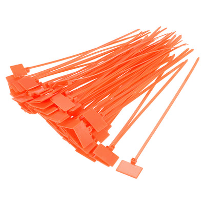 Harfington Uxcell Cable Zip Ties 6 Inch Label Tag Mark Self-Locking Nylon Wire Strap Orange 120pcs