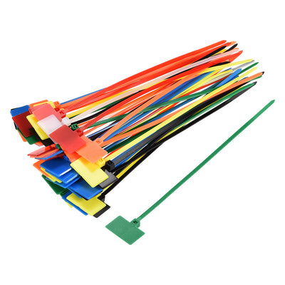 Harfington Uxcell Cable Zip Ties 6 Inch Label Tag Mark Self-Locking Nylon Wire Strap Multicolored 120pcs