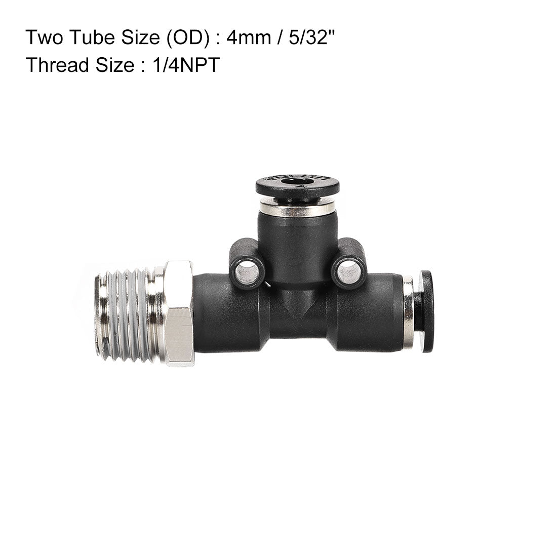 Harfington Plastic Tee Push to Connect Tube Fittings Male Thread Push Lock