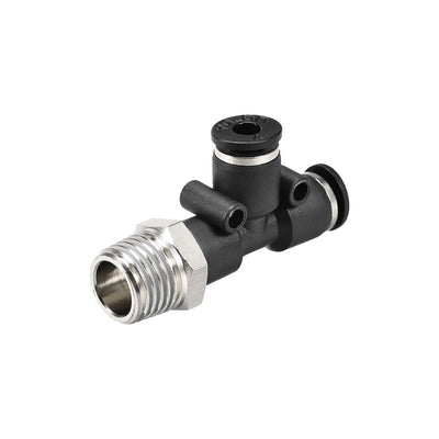 Harfington Plastic Tee Push to Connect Tube Fittings Male Thread Push Lock