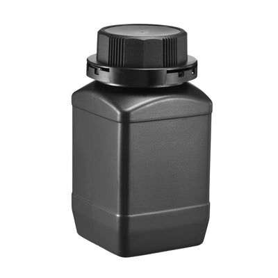 Harfington Uxcell Plastic Reagent Bottle, 500ml/16.9oz Liquid Storage Bottles Black 5pcs