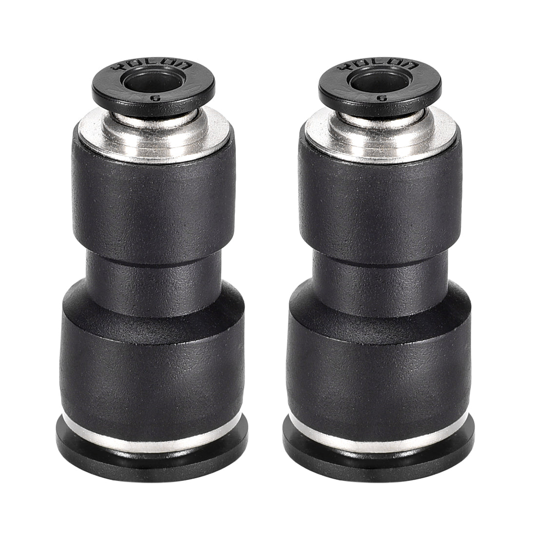 uxcell Uxcell Plastic Straight Union Push to Connect Tube Fitting 12mm-6mm OD Push Fit Lock 2pcs