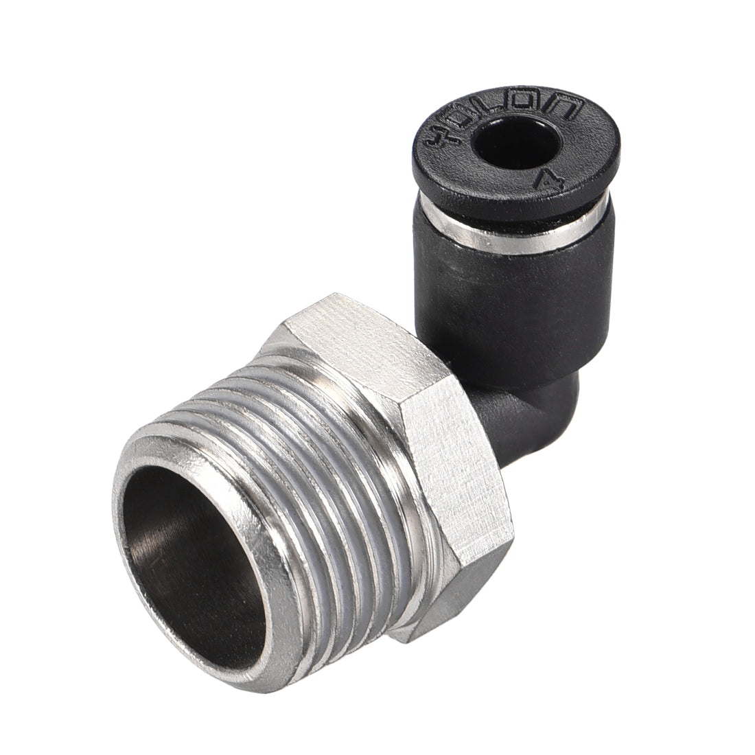 uxcell Uxcell Push to Connect Tube Fitting Male Elbow 4mm Tube OD x 3/8 NPT Thread Pneumatic Air Push Fit Lock Fitting