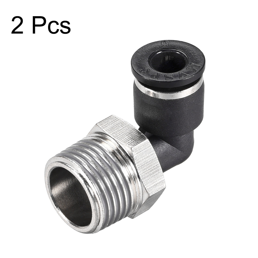 uxcell Uxcell Push to Connect Tube Fitting Male Elbow 6mm Tube OD x 3/8 NPT Thread Pneumatic Air Push Fit Lock Fitting 2pcs