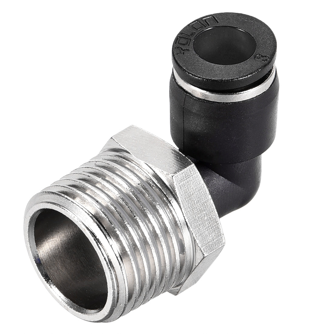 uxcell Uxcell Push to Connect Tube Fitting Male Elbow 8mm Tube OD x 1/2 NPT Thread Pneumatic Air Push Fit Lock Fitting