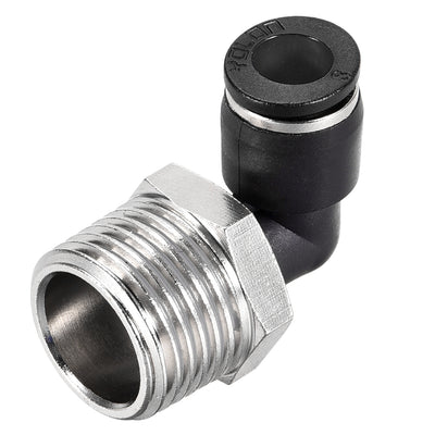 Harfington Uxcell Push to Connect Tube Fitting Male Elbow 8mm Tube OD x 1/2 NPT Thread Pneumatic Air Push Fit Lock Fitting