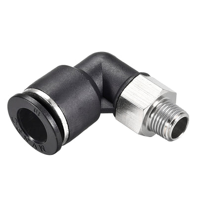 Harfington Uxcell Push to Connect Tube Fitting Male Elbow 10mm Tube OD x 1/8 NPT Thread Pneumatic Air Push Fit Lock Fitting