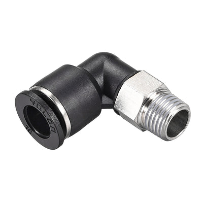 Harfington Uxcell Push to Connect Tube Fitting Male Elbow 10mm Tube OD x 1/4 NPT Thread Pneumatic Air Push Fit Lock Fitting