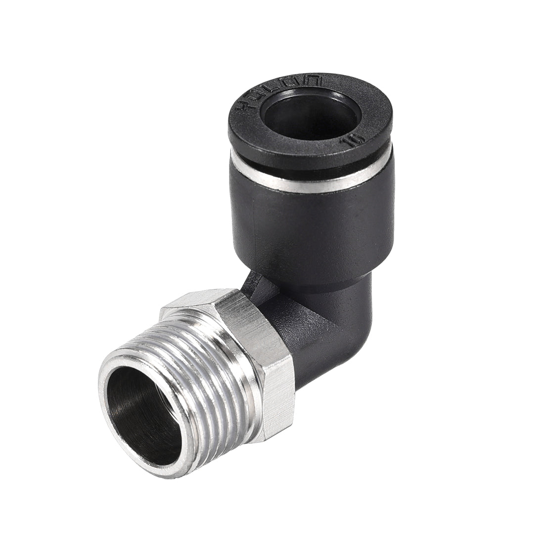 uxcell Uxcell Push to Connect Tube Fitting Male Elbow 10mm Tube OD x 3/8 NPT Thread Pneumatic Air Push Fit Lock Fitting