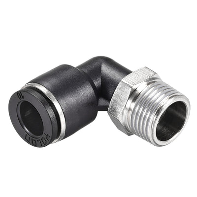 Harfington Uxcell Push to Connect Tube Fitting Male Elbow 10mm Tube OD x 3/8 NPT Thread Pneumatic Air Push Fit Lock Fitting