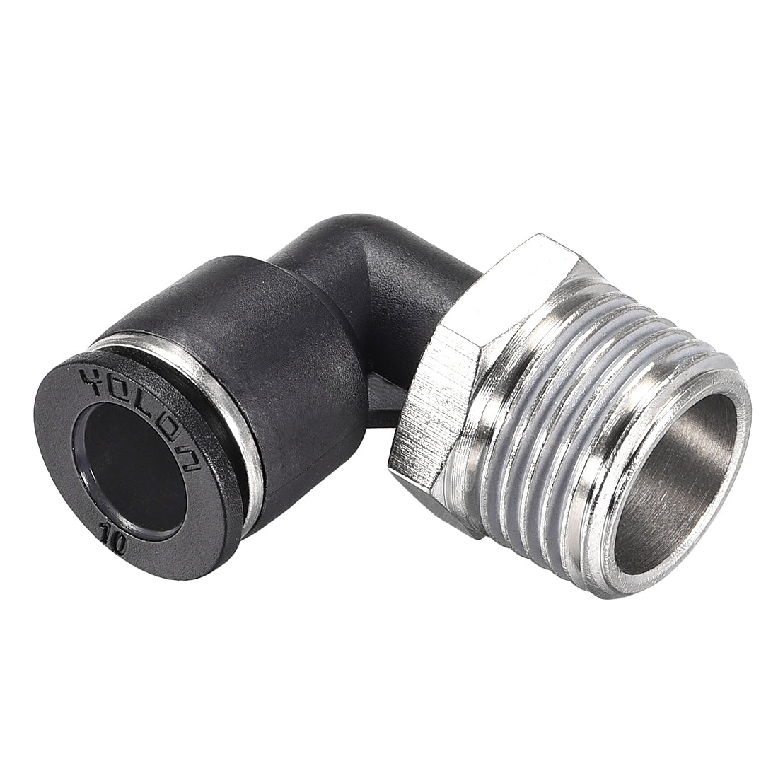 uxcell Uxcell Push to Connect Tube Fitting Male Elbow 10mm Tube OD x 1/2 NPT Thread Pneumatic Air Push Fit Lock Fitting