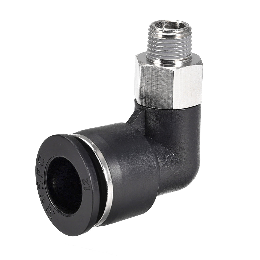 uxcell Uxcell Push to Connect Tube Fitting Male Elbow 12mm Tube OD x 1/8 NPT Thread Pneumatic Air Push Fit Lock Fitting