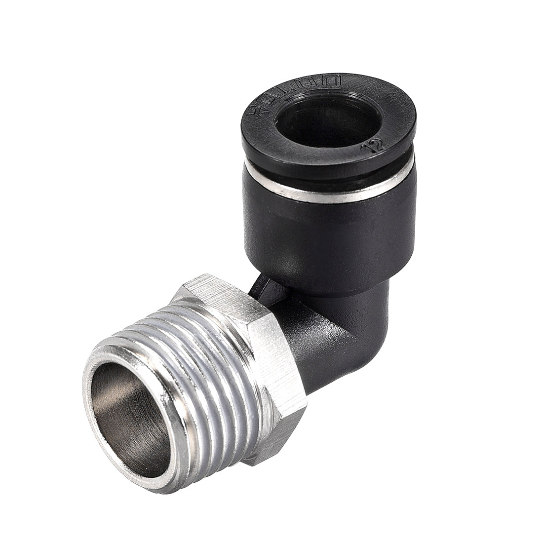 uxcell Uxcell Push to Connect Tube Fitting Male Elbow 12mm Tube OD x 1/2 NPT Thread Pneumatic Air Push Fit Lock Fitting