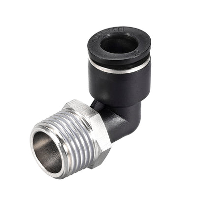 Harfington Uxcell Push to Connect Tube Fitting Male Elbow 12mm Tube OD x 1/2 NPT Thread Pneumatic Air Push Fit Lock Fitting