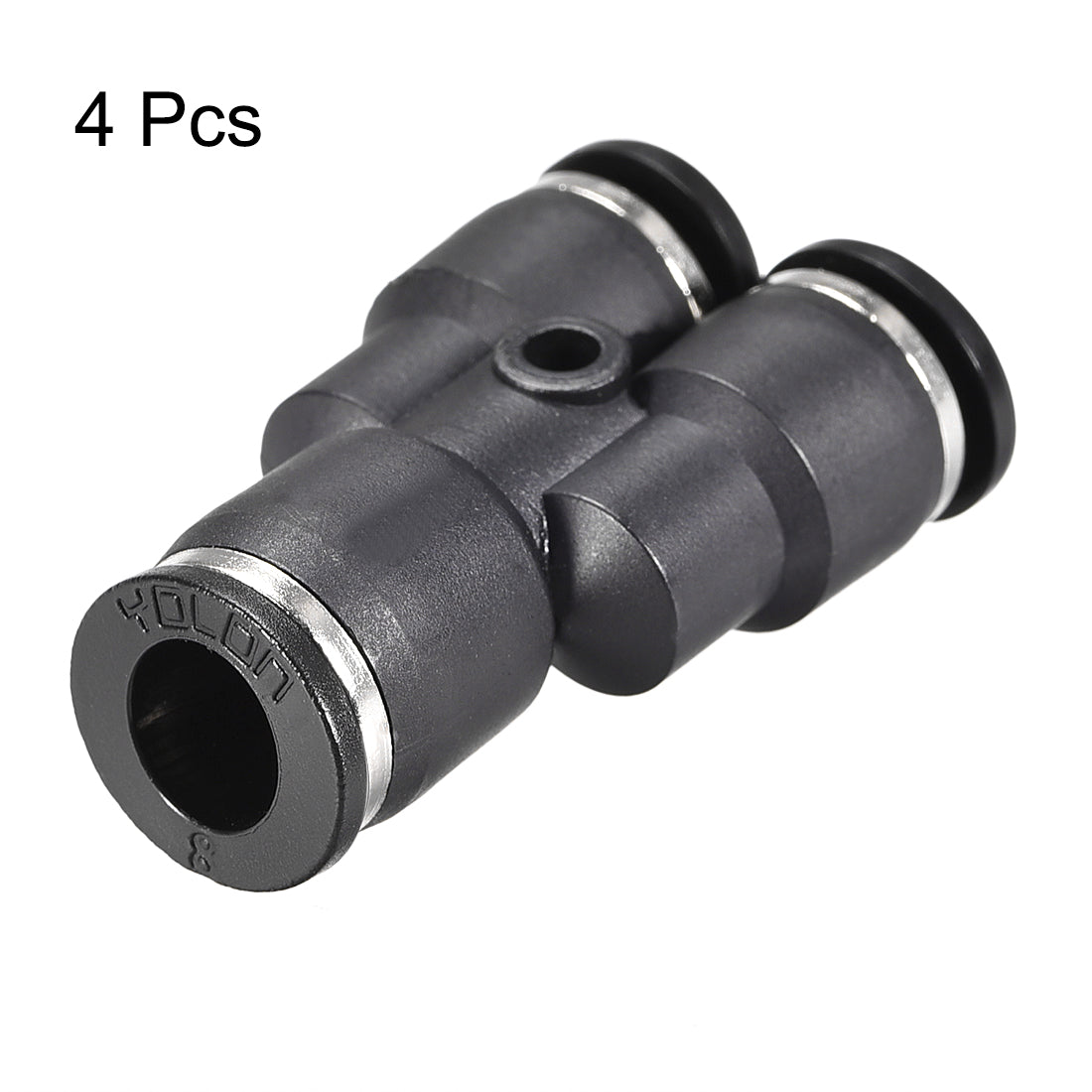 uxcell Uxcell Plastic Connect Y Splitter Push To Tube Fittings 8mm X 6mm OD Push Lock 4pcs