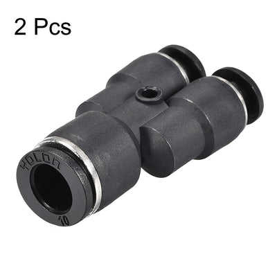 Harfington Uxcell Plastic Connect Y Splitter Push To Tube Fittings 10mm X 6mm OD Push Lock 2pcs